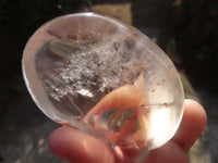Polished Clear Quartz Galet / Palm Stones With Inclusions x 6 From Zimbabwe - Toprock Gemstones and Minerals 