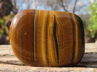 Polished Golden Tigers Eye Free Forms x 12 From Prieska, Northern Cape
