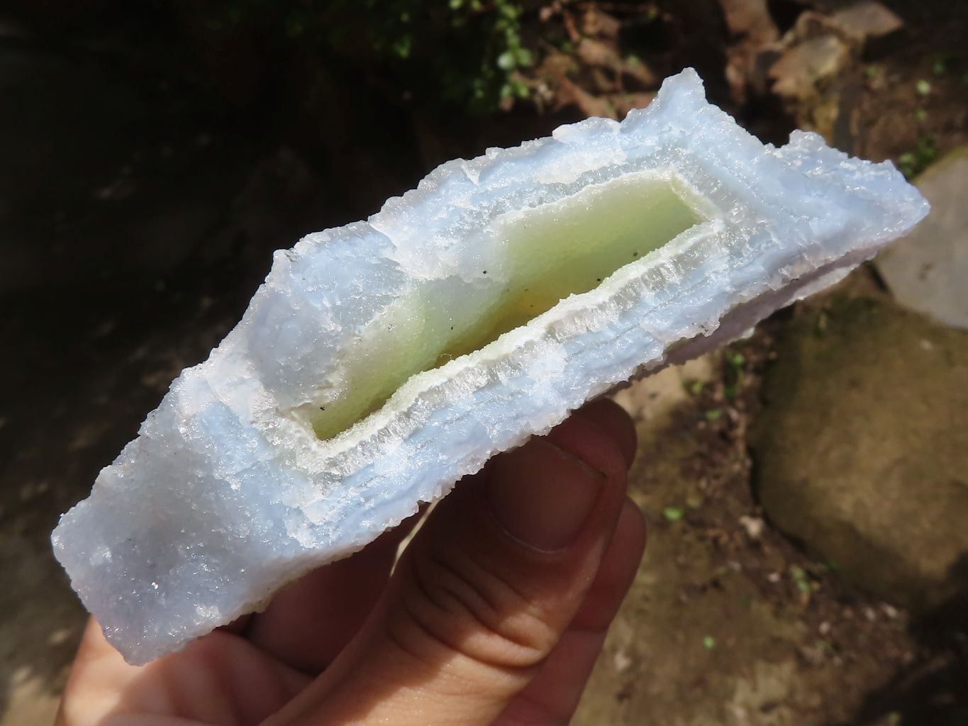 Natural Etched Blue Chalcedony Specimens  x 6 From Malawi - TopRock
