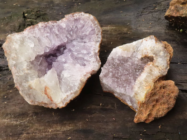 Natural Amethyst Crystal Centred Geodes  x 2 From Zululand, South Africa - TopRock