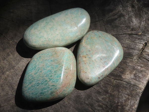 Polished Blue Amazonite Gallets  x 12 From Zimbabwe - TopRock