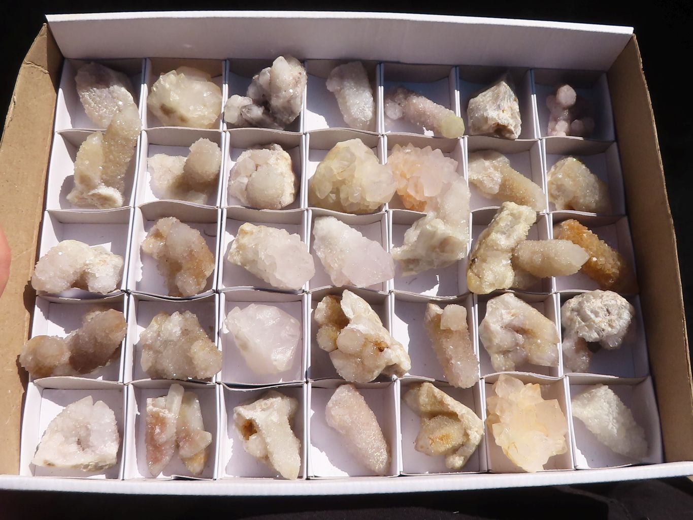Natural Mini White Spirit Quartz Clusters  x 35 From Boekenhouthoek, South Africa - Toprock Gemstones and Minerals 
