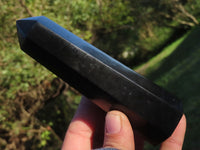 Polished Pitch Black Basalt Points/Prisms x 5 From Madagascar - TopRock