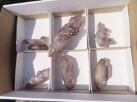 Natural Smokey Amethyst Crystals  x 7 From Chiredzi, Zimbabwe - Toprock Gemstones and Minerals 