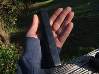 Polished Pitch Black Basalt Points/Prisms x 5 From Madagascar - TopRock