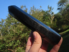 Polished Pitch Black Basalt Points/Prisms x 5 From Madagascar - TopRock