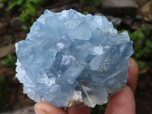 Natural Blue Celestite Crystal Specimens  x 4 From Madagascar