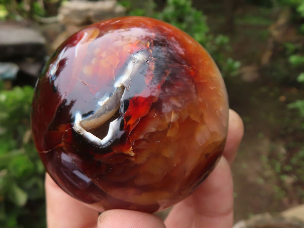 Polished Gorgeous Carnelian Agate Spheres  x 3 From Madagascar - Toprock Gemstones and Minerals 