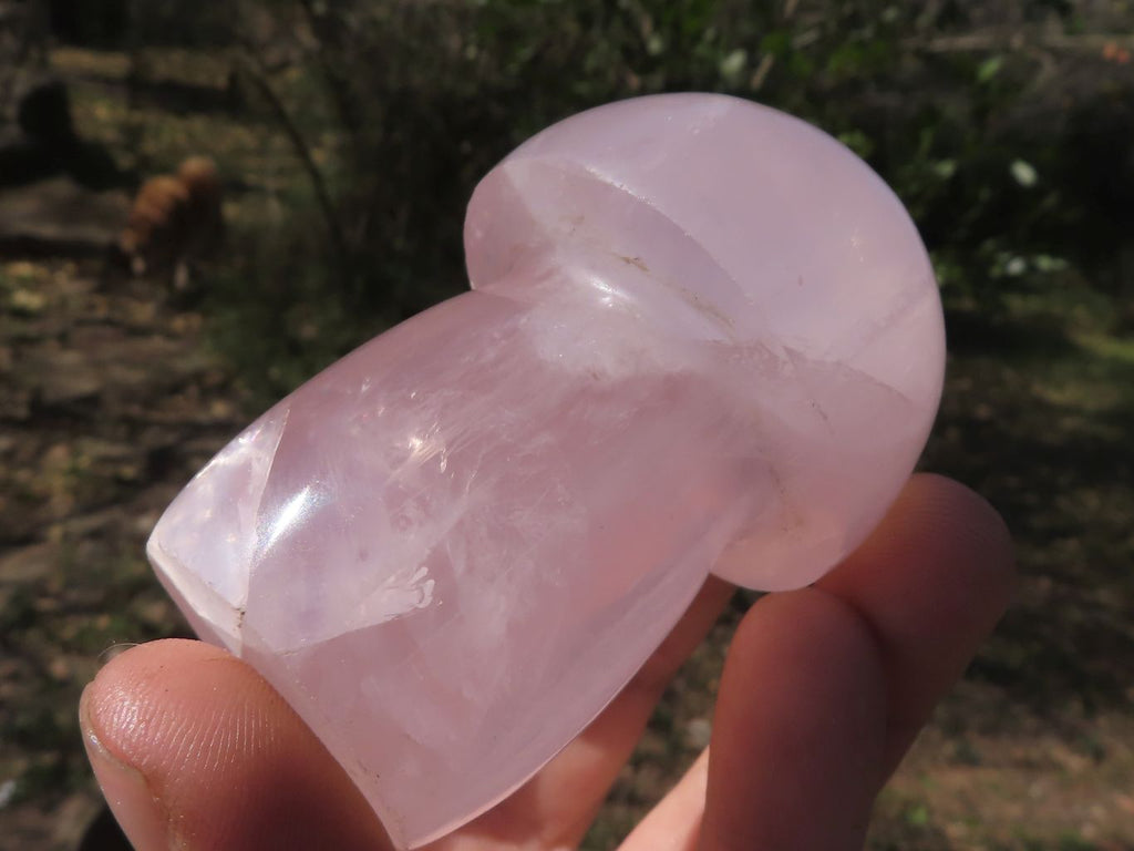 Polished Gemmy Pink Star Rose Quartz Mushrooms  x 6 From Madagascar - TopRock