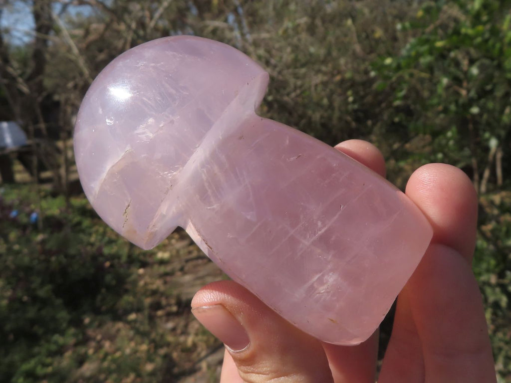 Polished Gemmy Pink Star Rose Quartz Mushrooms  x 6 From Madagascar - TopRock