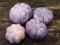 Polished Purple Lepidolite Pumpkin Carvings  x 4 From Zimbabwe - TopRock