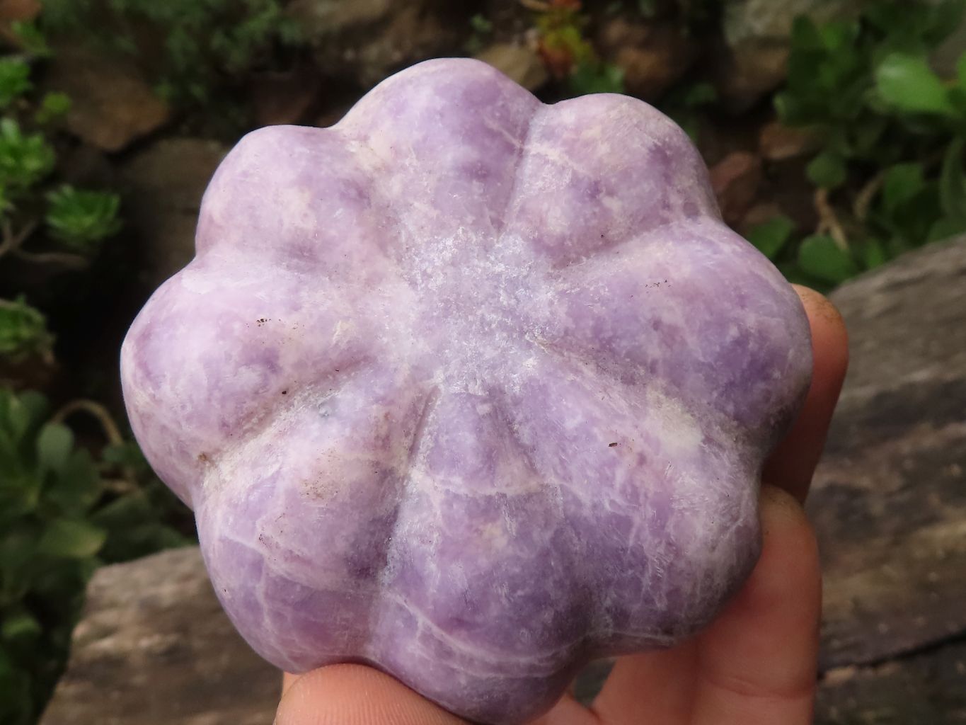 Polished Purple Lepidolite Pumpkin Carvings  x 4 From Zimbabwe - TopRock