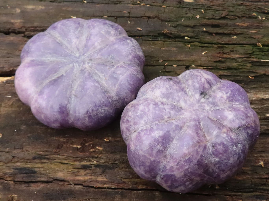 Polished Purple Lepidolite Pumpkin Carvings  x 4 From Zimbabwe - TopRock