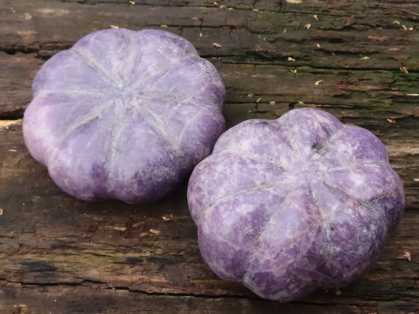 Polished Purple Lepidolite Pumpkin Carvings  x 4 From Zimbabwe - TopRock