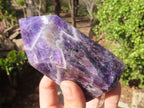Polished Chevron Amethyst Points x 2 From Zambia - Toprock Gemstones and Minerals 