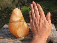 Polished Lovely Orange Twist Calcite Standing Free Form with Intrusive Exposures x 1 From Maevantanana, Madagascar - TopRock
