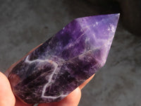 Polished Chevron Amethyst Points x 6 From Zambia - Toprock Gemstones and Minerals 