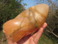 Polished Lovely Orange Twist Calcite Standing Free Form with Intrusive Exposures x 1 From Maevantanana, Madagascar - TopRock