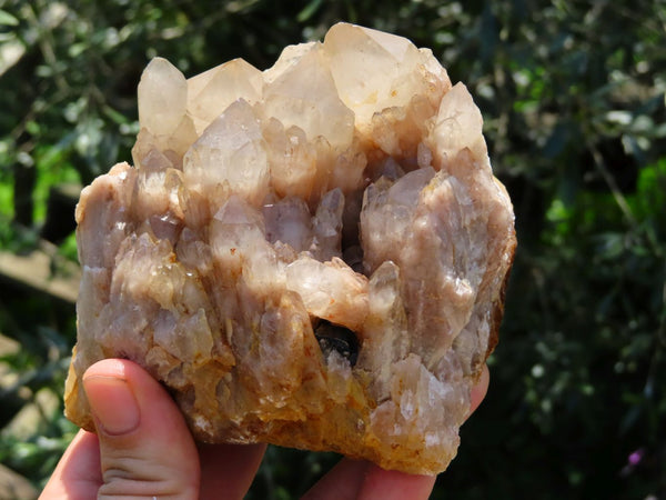 Natural Smokey Phantom Quartz Clusters x 2 From Lwena, Congo - TopRock