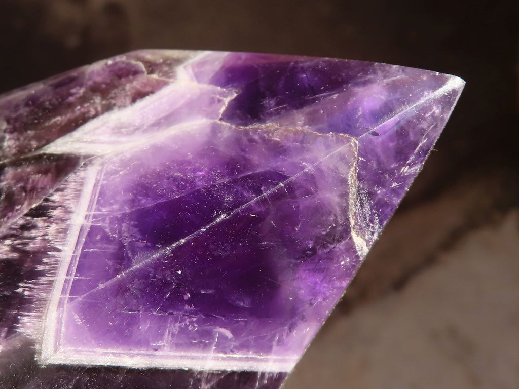 Polished Gemmy Chevron Amethyst Points  x 2 From Zambia - Toprock Gemstones and Minerals 