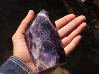 Polished Gemmy Chevron Amethyst Points  x 2 From Zambia - Toprock Gemstones and Minerals 