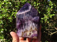 Polished Gemmy Chevron Amethyst Points  x 2 From Zambia - Toprock Gemstones and Minerals 