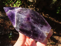 Polished Gemmy Chevron Amethyst Points  x 2 From Zambia - Toprock Gemstones and Minerals 