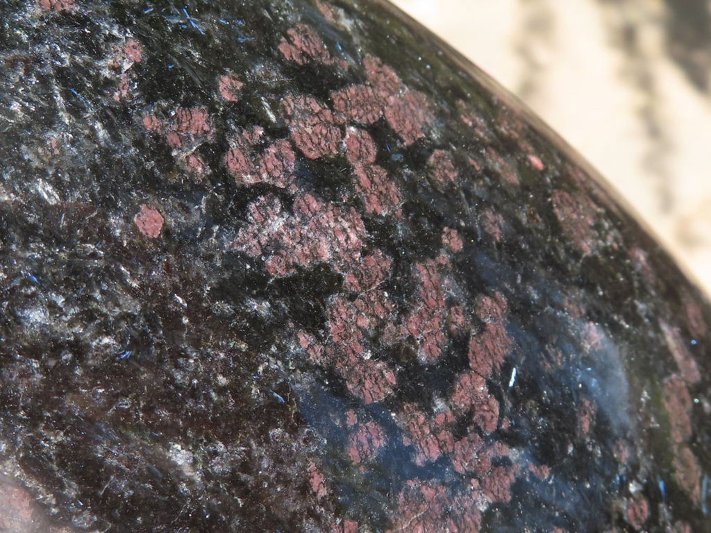 Polished New Sparkling Blue Iolite Standing Free Form With Pink Feldspar Spots  x 1 From Madagascar - TopRock