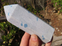 Polished Blue Spotted Spinel Quartz Points x 2 From Madagascar - Toprock Gemstones and Minerals 