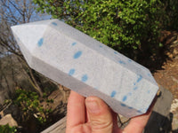 Polished Blue Spotted Spinel Quartz Points x 2 From Madagascar - Toprock Gemstones and Minerals 