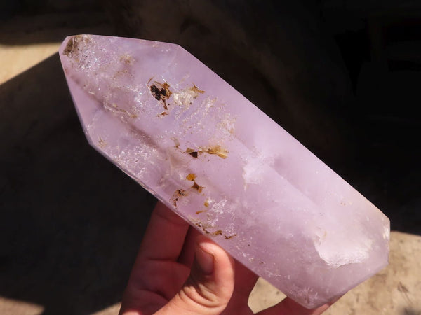 Polished Stunning Window Amethyst Point With Hints Of Smokey Quartz  x 1 From Madagascar - Toprock Gemstones and Minerals 