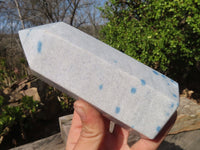 Polished Blue Spotted Spinel Quartz Points x 2 From Madagascar - Toprock Gemstones and Minerals 