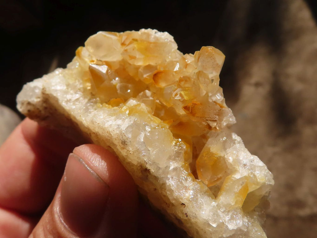 Natural Small Golden Limonite / Lemonite Quartz Clusters  x 35 From Zambia - Toprock Gemstones and Minerals 