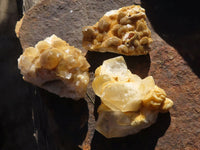 Natural Small Golden Limonite / Lemonite Quartz Clusters  x 35 From Zambia - Toprock Gemstones and Minerals 