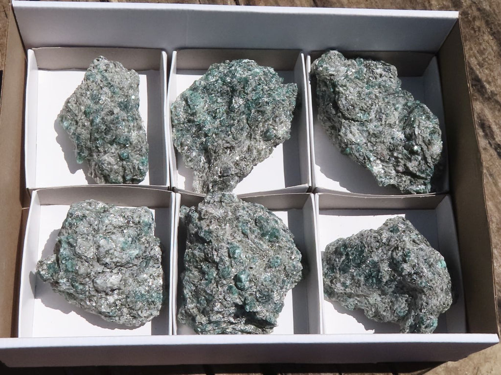 Natural Green Emerald Crystals In Schist Specimens  x 6 From Sandawana, Zimbabwe - TopRock