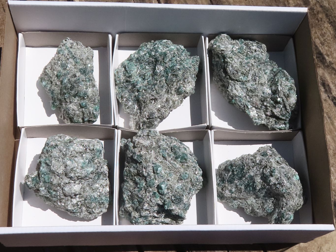 Natural Green Emerald Crystals In Schist Specimens  x 6 From Sandawana, Zimbabwe - TopRock