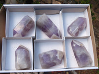 Polished Dream Amethyst Points x 6 From Madagascar - Toprock Gemstones and Minerals 