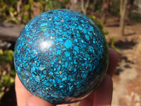 Polished Conglomerate Chrysocolla Spheres  x 2 From Congo - Toprock Gemstones and Minerals 