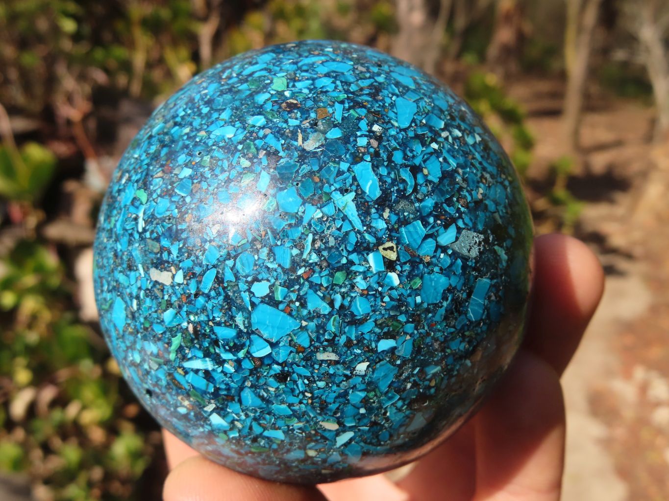 Polished Conglomerate Chrysocolla Spheres  x 2 From Congo - Toprock Gemstones and Minerals 