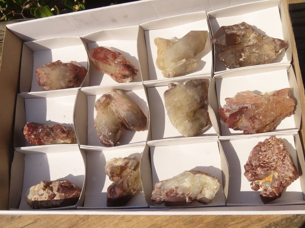 Natural Red Hematoid Quartz Specimens x 12 From Karoi, Zimbabwe - Toprock Gemstones and Minerals 
