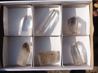 Polished Clear & Smokey Quartz Points  x 6 From Madagascar - Toprock Gemstones and Minerals 
