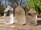 Polished Clear & Smokey Quartz Points  x 6 From Madagascar - Toprock Gemstones and Minerals 