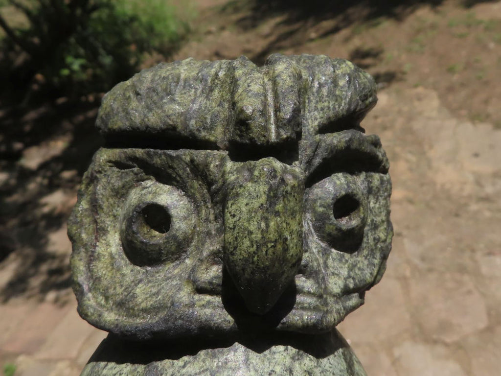 Polished Hand Carved Verdite Owl  x 1 From Zimbabwe - TopRock
