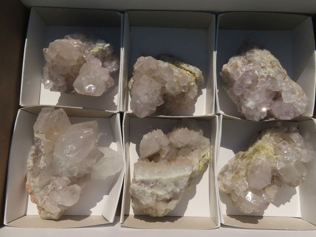 Natural White Spirit Cactus Quartz Clusters x 6 From Boekenhouthoek, South Africa - TopRock