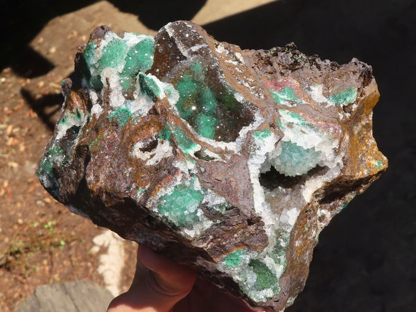 Natural Rare Ball Malachite On Drusi Quartz & Dolomite Matrix  x 1 From Kambove, Congo - Toprock Gemstones and Minerals 