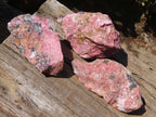 Natural Rough Red Rhodonite Specimens x 3 From Zimbabwe - Toprock Gemstones and Minerals 