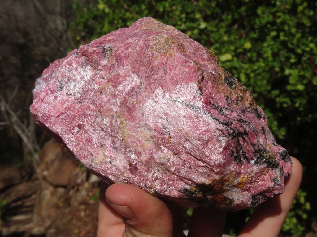 Natural Rough Red Rhodonite Specimens x 3 From Zimbabwe - Toprock Gemstones and Minerals 