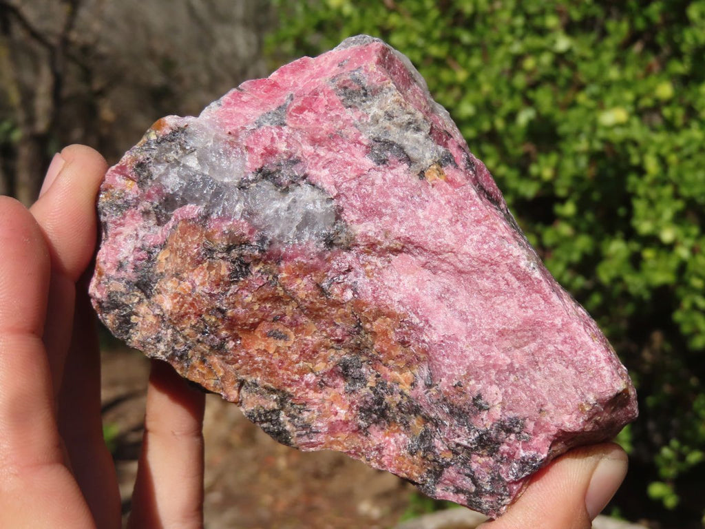 Natural Rough Red Rhodonite Specimens x 3 From Zimbabwe - Toprock Gemstones and Minerals 