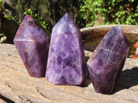 Polished Deep Purple Chevron Amethyst Points  x 12 From Zambia - Toprock Gemstones and Minerals 