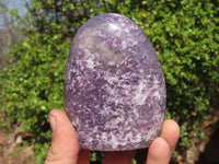 Polished Purple Lepidolite Standing Free Forms  x 4 From Madagascar - Toprock Gemstones and Minerals 